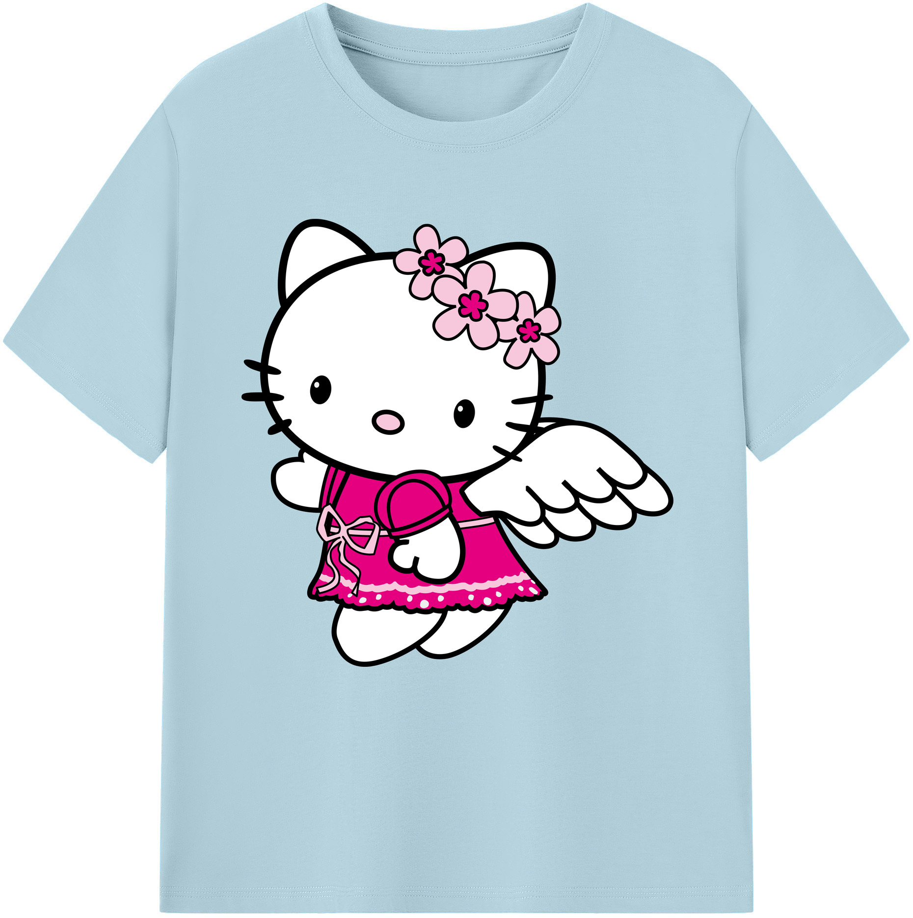 （画像用） Hello Kitty ハローキティ 綿100％半袖Tシャツ（フロントプリント）